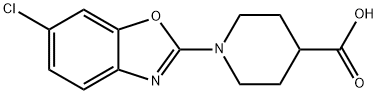 1-(6-chloro-1,3-benzoxazol-2-yl)piperidine-4-carboxylic acid 结构式