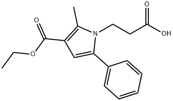 3-(3-乙氧羰基-2-甲基-5-苯基-吡咯-1-基)丙酸 结构式