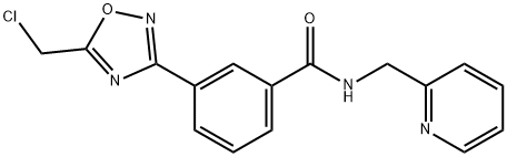 3-(5-(氯甲基)-1,2,4-恶二唑-3-基)-N-(吡啶-2-基甲基)苯甲酰胺 结构式