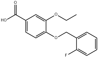 3-乙氧基-4-(2-氟苄基)氧基-苯甲酸 结构式