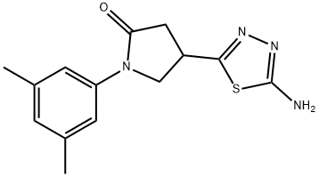 4-(5-氨基-1,3,4-噻二唑-2-基)-1-(3,5-二甲基苯基)吡咯烷-2-酮 结构式