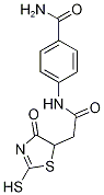 4-{[(2-mercapto-4-oxo-4,5-dihydro-1,3-thiazol-5-yl)acetyl]amino}benzamide 结构式