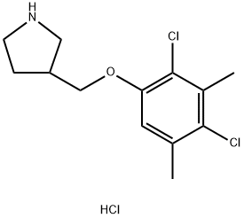3-[(2,4-Dichloro-3,5-dimethylphenoxy)methyl]-pyrrolidine hydrochloride 结构式