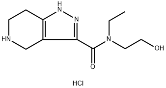 N-Ethyl-N-(2-hydroxyethyl)-4,5,6,7-tetrahydro-1H-pyrazolo[4,3-c]pyridine-3-carboxamide HCl 结构式