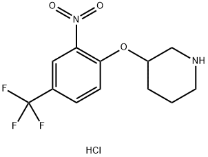 3-[2-Nitro-4-(trifluoromethyl)phenoxy]piperidinehydrochloride 结构式