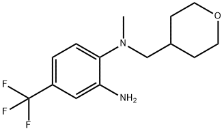 N~1~-Methyl-N~1~-(tetrahydro-2H-pyran-4-ylmethyl)-4-(trifluoromethyl)-1,2-benzenediamine 结构式