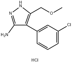 4-(3-Chloro-phenyl)-5-methoxymethyl-2H-pyrazol-3-ylamine hydrochloride 结构式