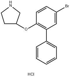 5-Bromo[1,1'-biphenyl]-2-yl 3-pyrrolidinyl etherhydrochloride 结构式