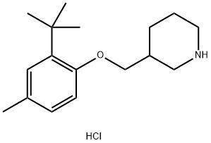 3-{[2-(tert-Butyl)-4-methylphenoxy]-methyl}piperidine hydrochloride 结构式