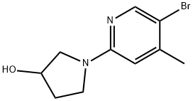 1-(5-Bromo-4-methyl-2-pyridinyl)-3-pyrrolidinol 结构式