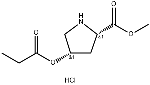 Methyl (2S,4S)-4-(propionyloxy)-2-pyrrolidinecarboxylate hydrochloride 结构式