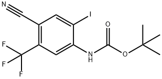 tert-Butyl N-[4-cyano-2-iodo-5-(trifluoromethyl)-phenyl]carbamate 结构式