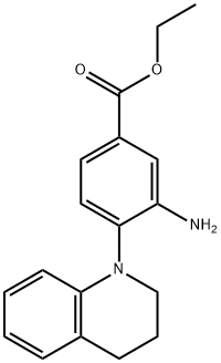 Ethyl 3-amino-4-[3,4-dihydro-1(2H)-quinolinyl]-benzoate 结构式