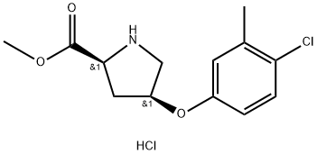 Methyl (2S,4S)-4-(4-chloro-3-methylphenoxy)-2-pyrrolidinecarboxylate hydrochloride 结构式