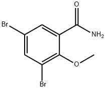 3,5-二溴-2-甲氧基苯甲酰胺 结构式