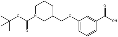 3-{[1-(叔丁氧羰基)哌啶-3-基]甲氧基}苯甲酸 结构式