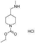 4-[(甲基氨基)甲基]哌啶-1-甲酸盐酸盐乙基 结构式