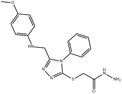 2-[(5-{[(4-甲氧苯基)氨基]甲基}-4-苯基-4H-1,2,4-三唑-3-基)硫代]乙酰肼 结构式