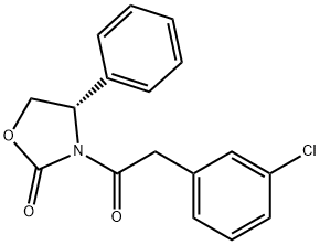 (S)-3-(2-(3-Chlorophenyl)acetyl)-4-phenyloxazolidin-2-one 结构式