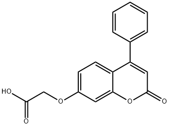 (2-氧代-4-苯基-2H-苯并吡喃-7-氧基)-乙酸 结构式