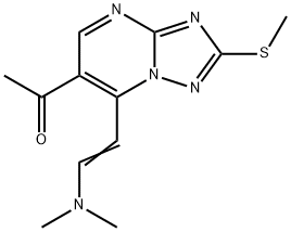 1-[7-[(E)-2-(二甲基氨基)乙烯基]-2-(甲巯基)[1,2,4]三唑并[1,5-A]嘧啶-6-基]乙酮 结构式