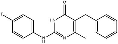 5-苄基-2-[(4-氟苯基)氨基]-6-甲基嘧啶-4(3H)-酮 结构式