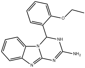 4-(2-乙氧苯基)-1,4-二氢[1,3,5]三嗪并[1,2-A]苯并咪唑-2-胺 结构式