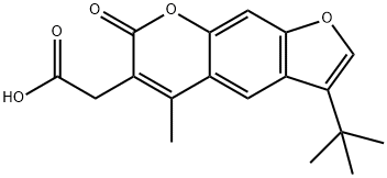2-(3-叔丁基-5-甲基-7-氧代-呋喃[3,2-G]苯并吡喃-6-基)乙酸 结构式