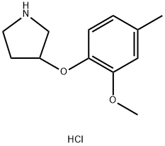 2-Methoxy-4-methylphenyl 3-pyrrolidinyl ether hydrochloride 结构式