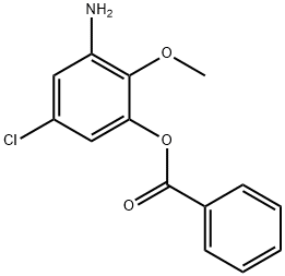 3-Amino-5-chloro-2-methoxyphenyl-benzenecarboxylate 结构式