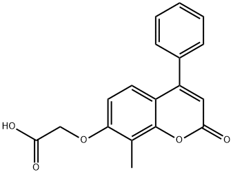 2-(8-甲基-2-氧代-4-苯基-苯并吡喃-7-基)氧基乙酸 结构式