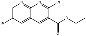 Ethyl 6-bromo-2-chloro-1,8-naphthyridine-3-carboxylate 结构式