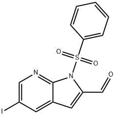 5-碘-1-(苯磺酰基)-1H-吡咯并[2,3-B]吡啶-2-甲醛 结构式