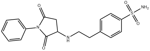 4-[2-(2,5-二氧代-1-苯基-吡咯烷-3-基氨基)-乙基]-苯磺酰胺 结构式