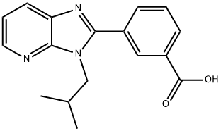 3-(3-异丁基-3H-咪唑并[4,5-B]吡啶-2-基)苯甲酸 结构式