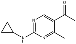 1-[2-(环丙基氨基)-4-甲基嘧啶-5-基]乙酮 结构式