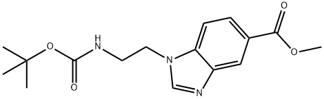 1-(2-((叔丁氧基羰基)氨基)乙基)-1H-苯并[D]咪唑-5-羧酸甲酯 结构式