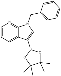 1-Benzyl-3-(4,4,5,5-tetramethyl-[1,3,2]dioxaborolan-2-yl)-1H-pyrrolo[2,3-b]pyridine 结构式