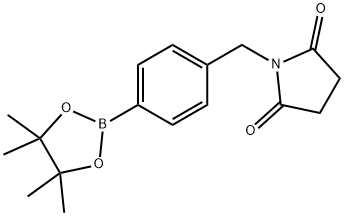1-[4-(4,4,5,5-Tetramethyl-[1,3,2]dioxaborolan-2-yl)-benzyl]-pyrrolidine-2,5-dione 结构式