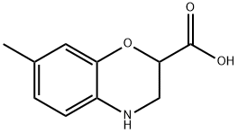 7-METHYL-3,4-DIHYDRO-2H-1,4-BENZOXAZINE-2-CARBOXYLICACID 结构式