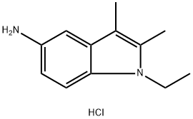 1-ETHYL-2,3-DIMETHYL-1H-INDOL-5-YLAMINEHYDROCHLORIDE 结构式