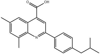 2-(4-异丁基苯基)-6,8-二甲基喹啉-4-羧酸 结构式