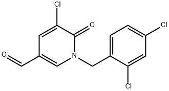 5-氯-1-(2,4-二氯苄基)-6-氧代-1,6-二氢吡啶-3-甲醛 结构式