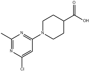 1-(6-氯-2-甲基-4-嘧啶基)-4-哌啶羧酸 结构式