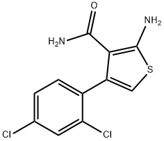 2-氨基-4-(2,4-二氯苯基)噻吩-3-甲酰胺 结构式