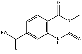 3-Methyl-4-oxo-2-thioxo-1,2,3,4-tetrahydroquinazoline-7-carboxylic acid 结构式