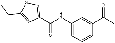 N-(3-乙酰苯基)-5-乙基-噻吩-3-甲酰胺 结构式