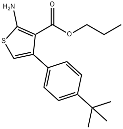 2-氨基-4-(4-叔丁基苯基)噻吩-3-甲酸丙酯 结构式