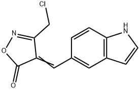 (4E)-3-(chloromethyl)-4-(1H-indol-5-ylmethylene)isoxazol-5(4H)-one 结构式