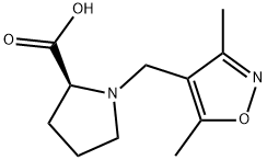 1-[(3,5-dimethylisoxazol-4-yl)methyl]pyrrolidine-2-carboxylic acid 结构式